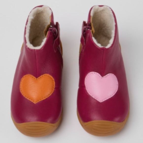 Camper Other - Camper Twins Pink Hearts Zip Ankle Boots 23 6 Toddler
